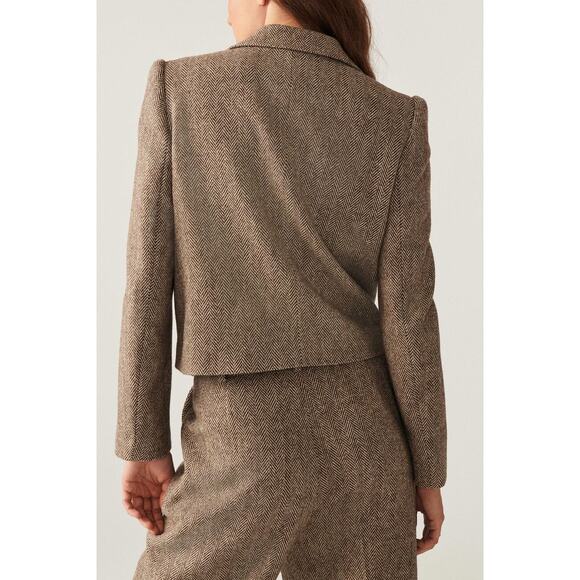 BA&SH Blanche Blazer Beige Cropped Long Sleeves Lady Jacket Women's 1/US 4 - Picture 5 of 15